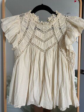 SEA New York XS Flowy Off White/Cream Top